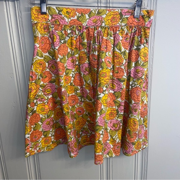 Anthropologie Tulle Women’s medium Vintage Retro Pink Coral Swing Floral Skirt - Picture 1 of 7